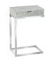 I 3373 Accent Table - Chrome Metal / Grey Cement With A Drawer - Furniture Depot