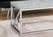 I 3375 Coffee Table - Grey Cement With Chrome Metal - Furniture Depot