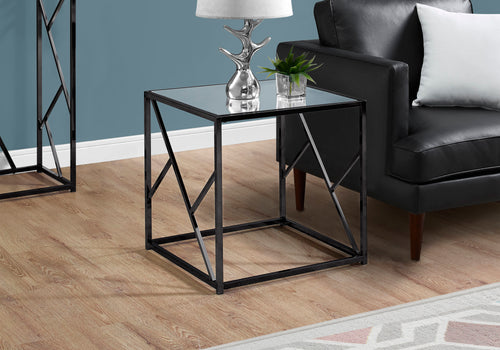 I 3396 End Table - Black Nickel Metal / Mirror Top - Furniture Depot (7881114583288)