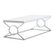 I 3400 Coffee Table - Glossy White With Chrome Metal - Furniture Depot (7881114681592)