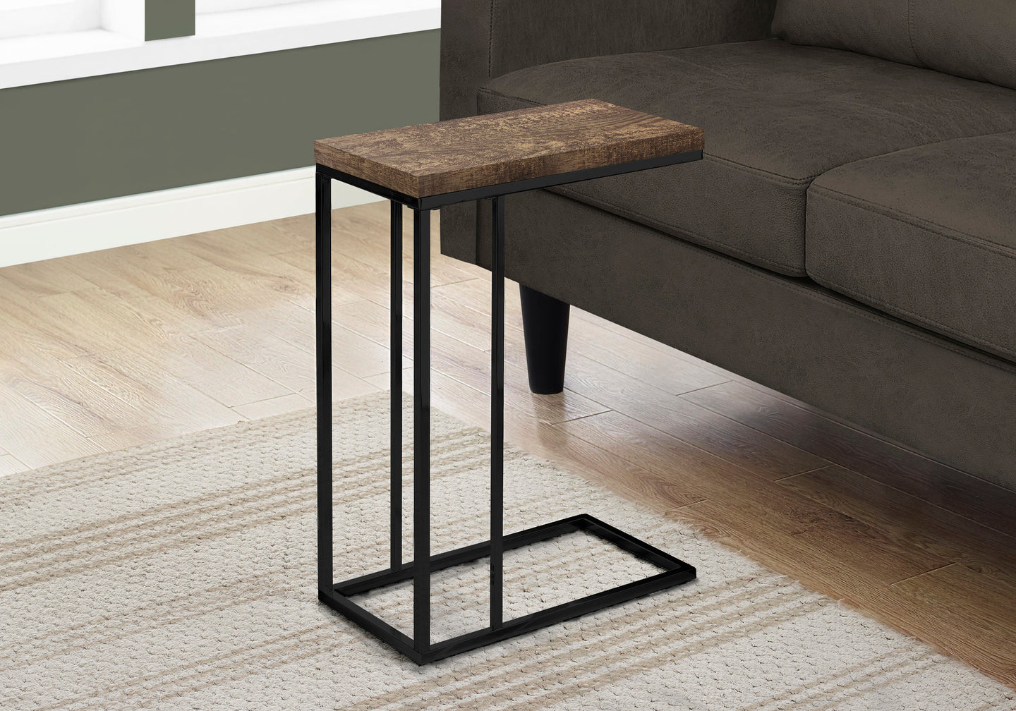 I 3403 Accent Table - Brown Reclaimed Wood-Look / Black Metal - Furniture Depot (7881114845432)