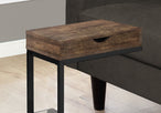 I 3406 Accent Table - Brown Reclaimed Wood-Look / Black / Drawer - Furniture Depot (7881114943736)
