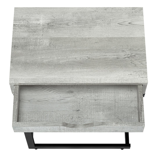 I 3407 Accent Table - Grey Reclaimed Wood-Look / Black / Drawer - Furniture Depot (7881114976504)