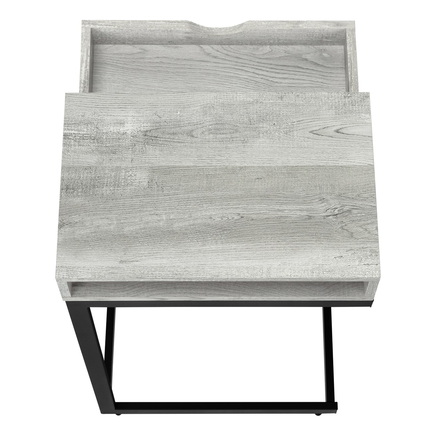 I 3407 Accent Table - Grey Reclaimed Wood-Look / Black / Drawer - Furniture Depot (7881114976504)