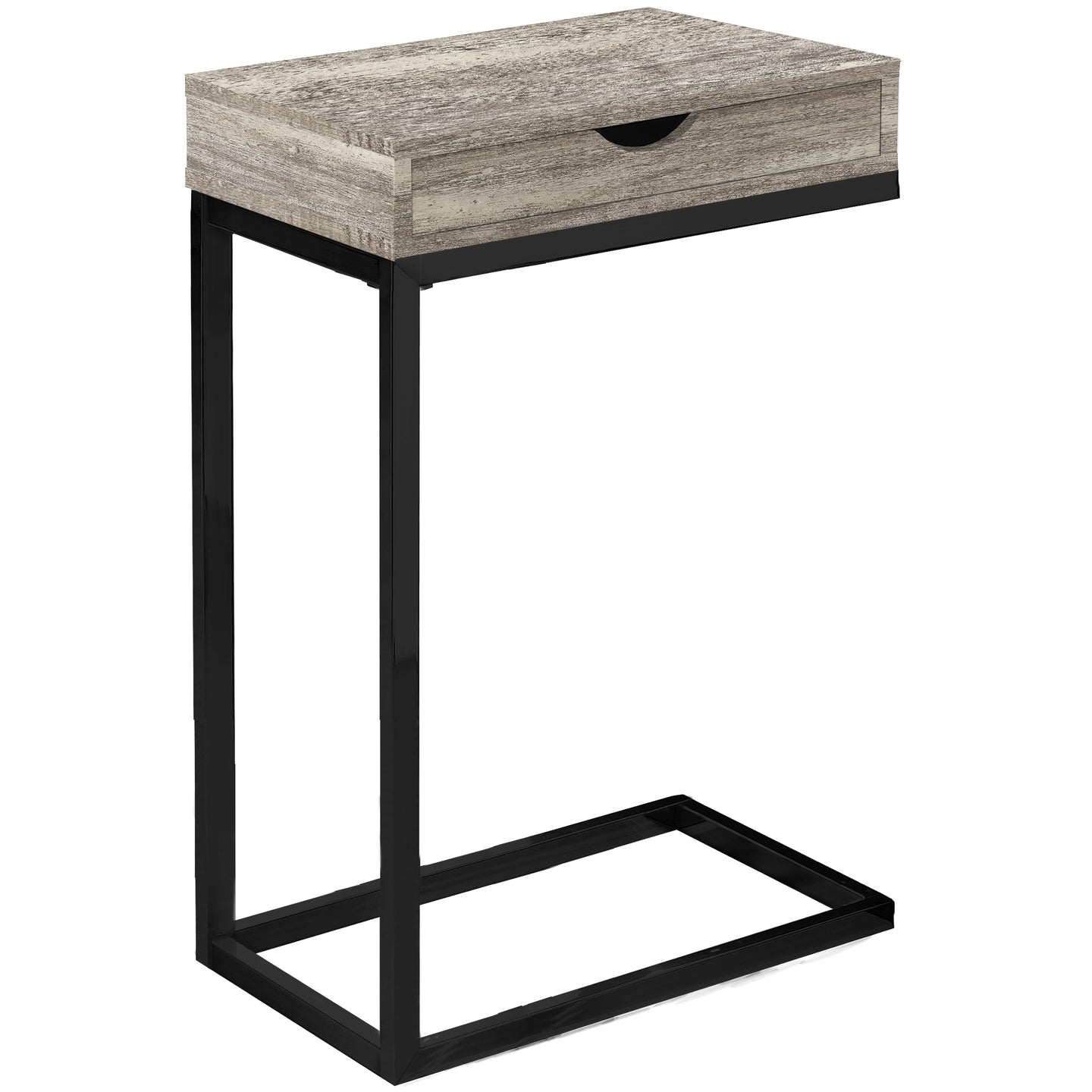 I 3408 Accent Table - Taupe Reclaimed Wood-Look / Black / Drawer - Furniture Depot