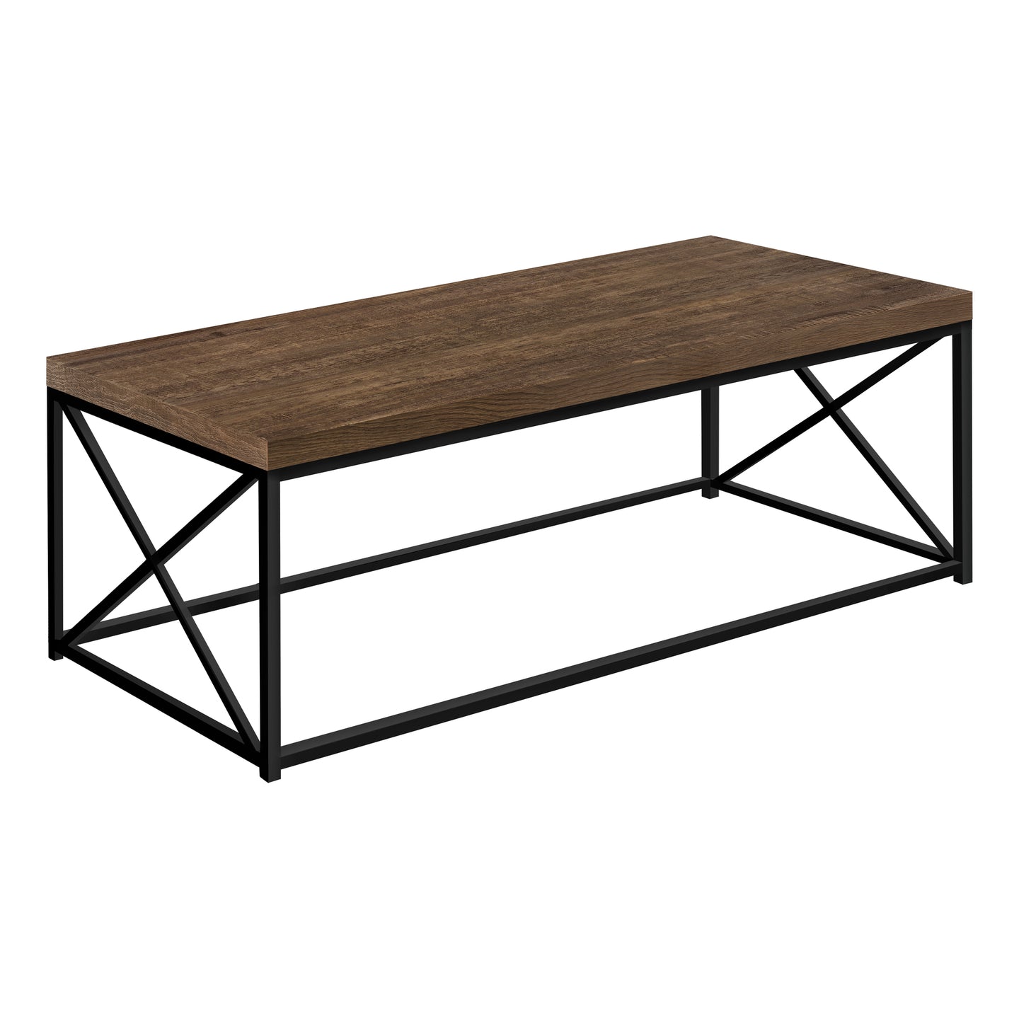 I 3416 Coffee Table - Brown Reclaimed Wood-Look / Black Metal - Furniture Depot (7881115238648)