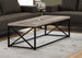 I 3418 Coffee Table - Taupe Reclaimed Wood-Look / Black Metal - Furniture Depot