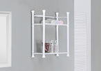 I 3425 Bathroom Accent - 26"H / White Metal With Tempered Glass - Furniture Depot