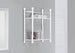 I 3425 Bathroom Accent - 26"H / White Metal With Tempered Glass - Furniture Depot