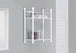 I 3425 Bathroom Accent - 26"H / White Metal With Tempered Glass - Furniture Depot