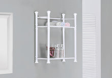 Load image into Gallery viewer, I 3425 Bathroom Accent - 26&quot;H / White Metal With Tempered Glass - Furniture Depot