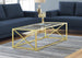 I 3444 Coffee Table - 44"L / Gold Metal With Tempered Glass - Furniture Depot