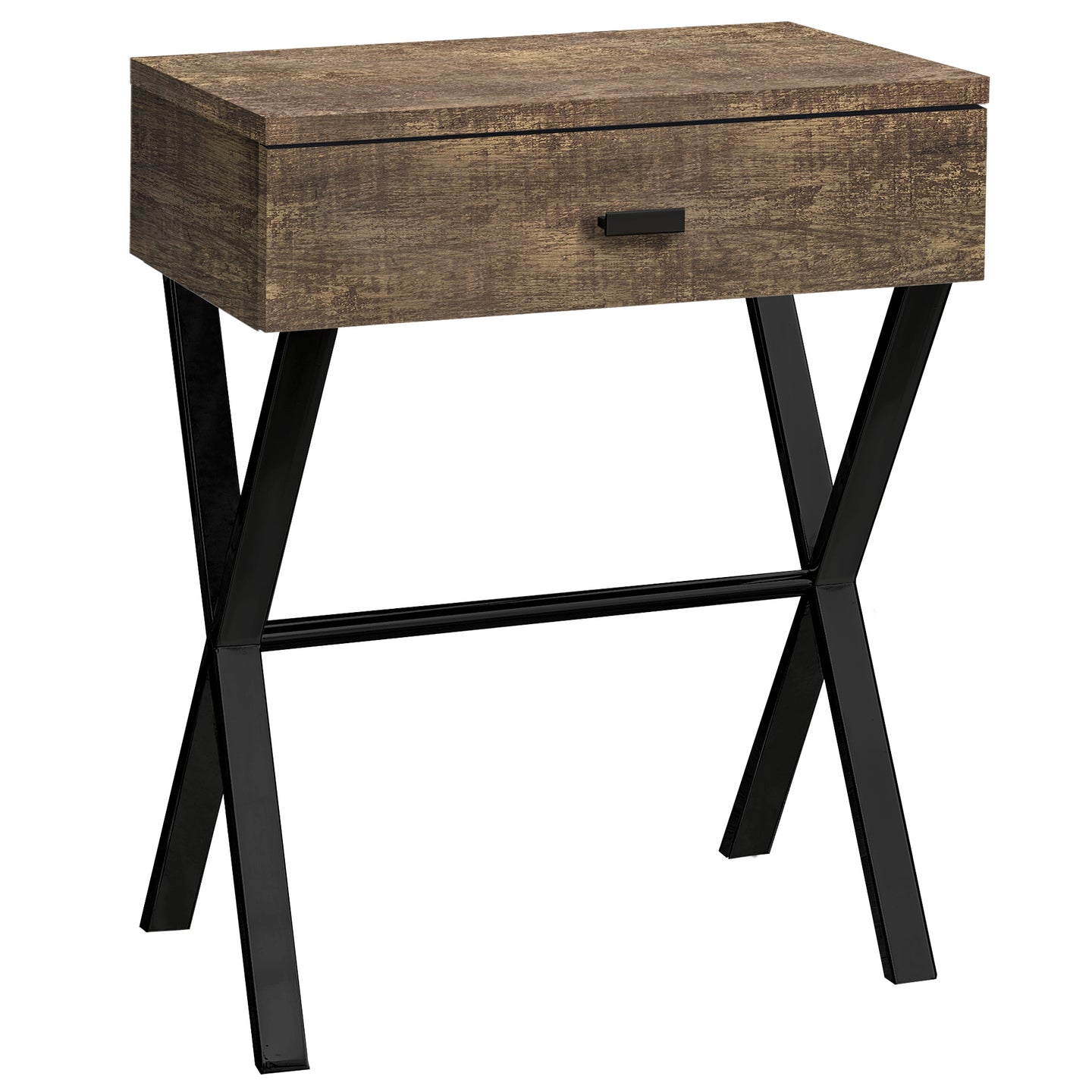 I 3450 Accent Table - 24"H / Brown Reclaimed Wood / Black Metal - Furniture Depot