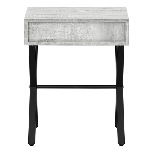 I 3451 Accent Table - 24"H / Grey Reclaimed Wood / Black Metal - Furniture Depot