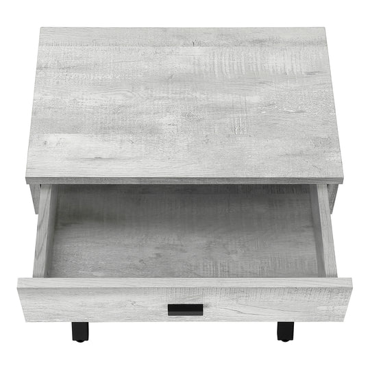 I 3451 Accent Table - 24"H / Grey Reclaimed Wood / Black Metal - Furniture Depot