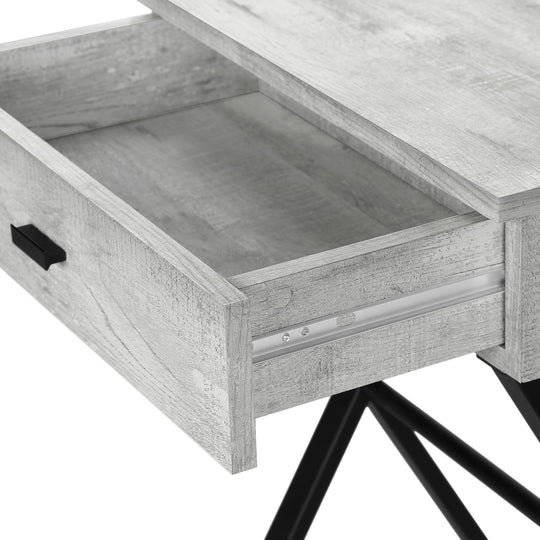 I 3451 Accent Table - 24"H / Grey Reclaimed Wood / Black Metal - Furniture Depot