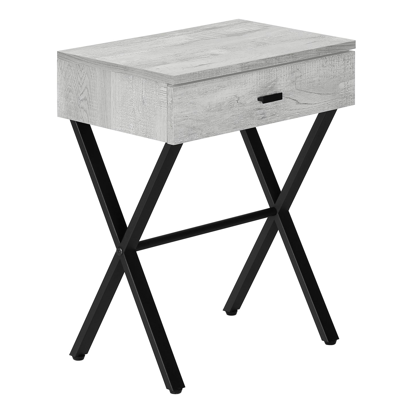 I 3451 Accent Table - 24"H / Grey Reclaimed Wood / Black Metal - Furniture Depot