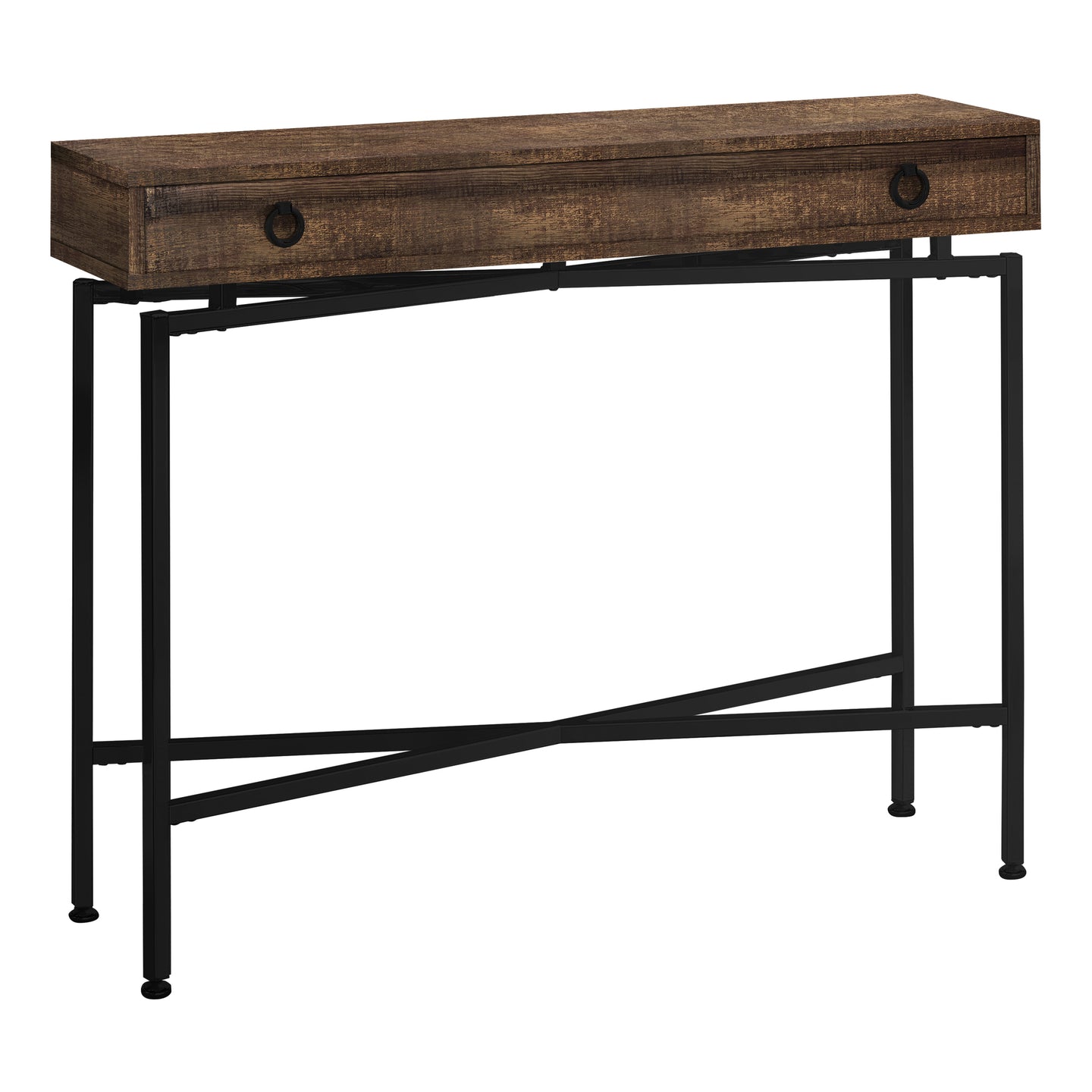 I 3453 Accent Table - 42"L / Brown Reclaimed Wood/ Black Console - Furniture Depot