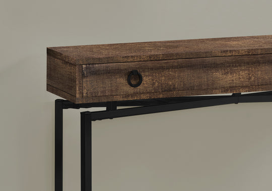 I 3453 Accent Table - 42"L / Brown Reclaimed Wood/ Black Console - Furniture Depot