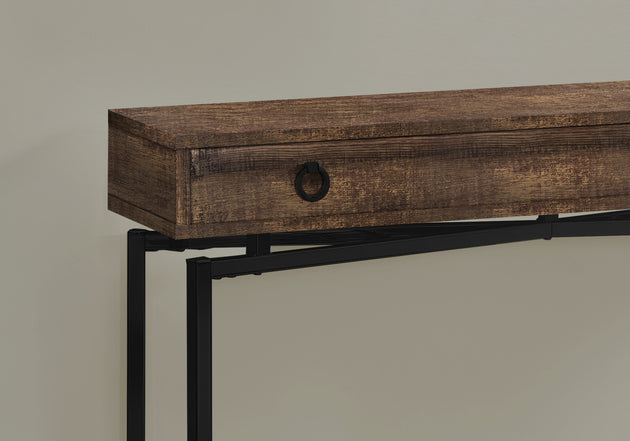 I 3453 Accent Table - 42"L / Brown Reclaimed Wood/ Black Console - Furniture Depot