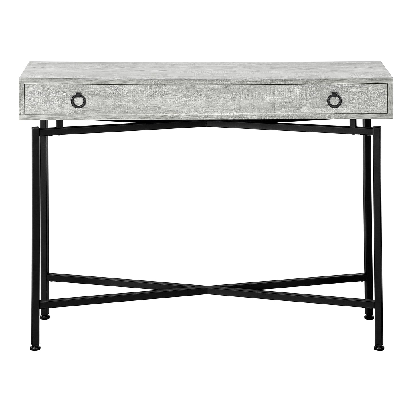 I 3454 Accent Table - 42"L / Grey Reclaimed Wood / Black Console - Furniture Depot