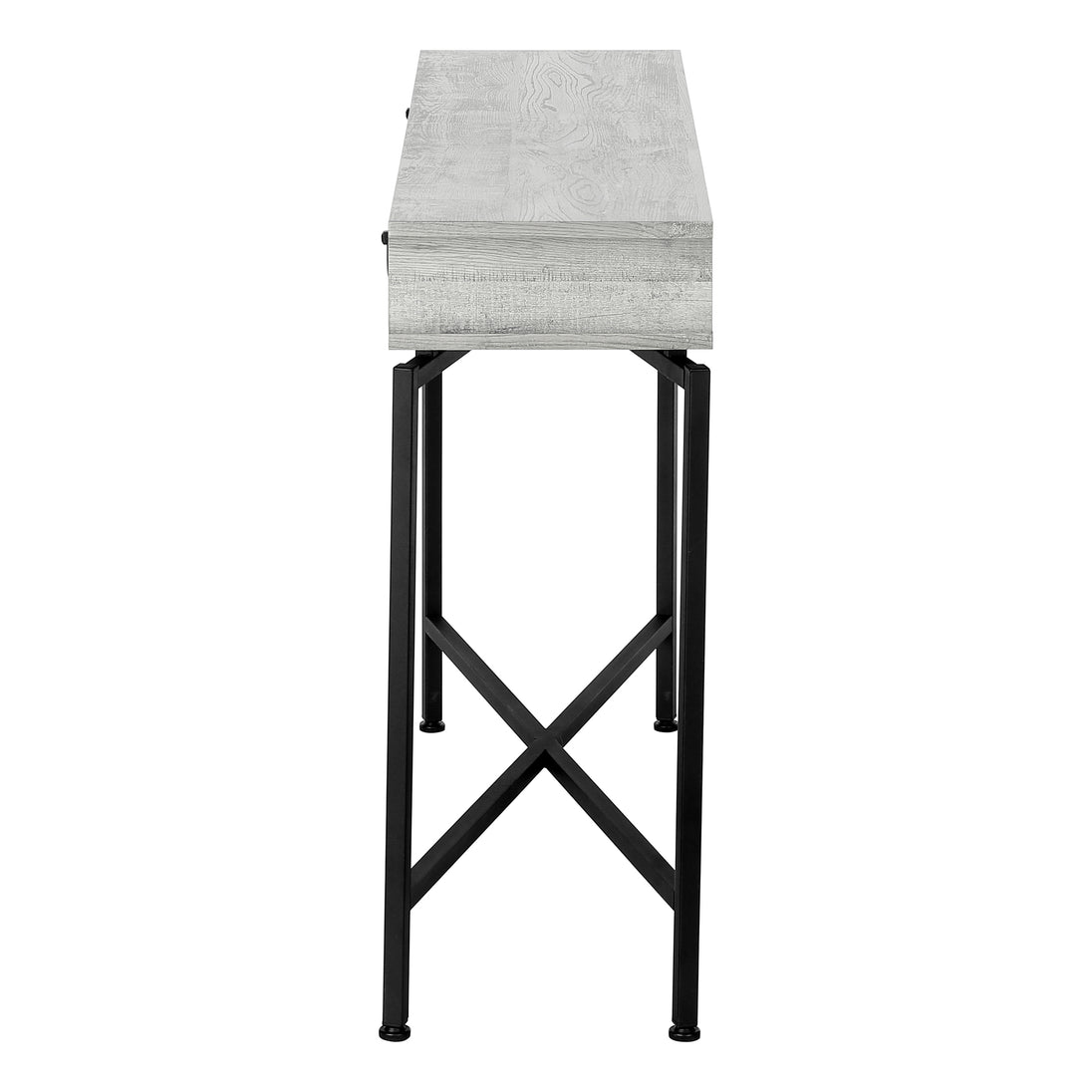 I 3454 Accent Table - 42"L / Grey Reclaimed Wood / Black Console - Furniture Depot