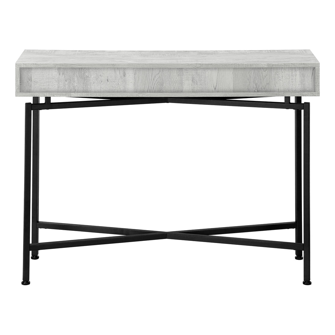 I 3454 Accent Table - 42"L / Grey Reclaimed Wood / Black Console - Furniture Depot