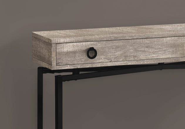 I 3455 Accent Table - 42"L / Taupe Reclaimed Wood/ Black Console - Furniture Depot (7881115926776)