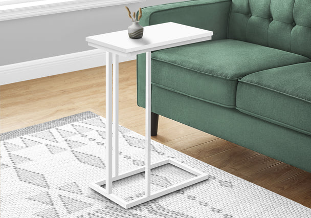 I 3468 Accent Table - 25"H /White / White Metal - Furniture Depot (7881116123384)