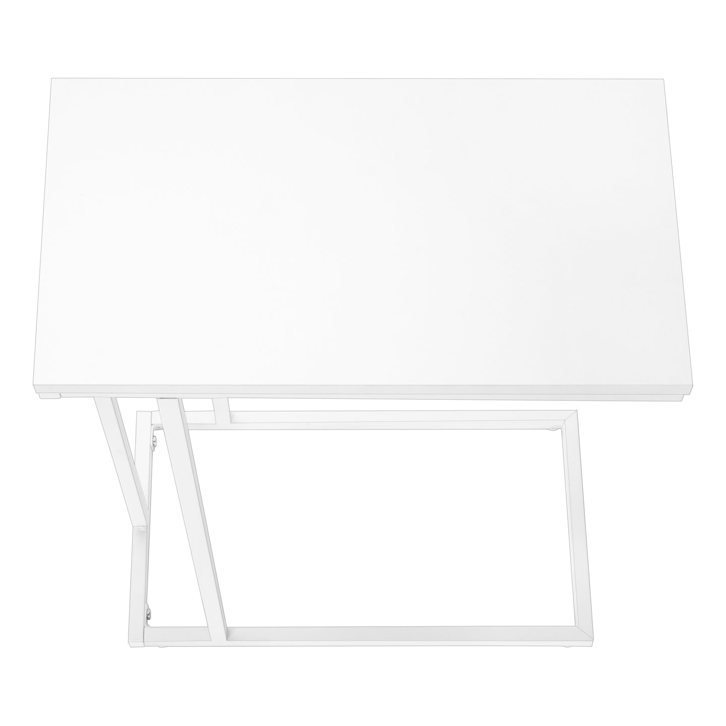 I 3468 Accent Table - 25"H /White / White Metal - Furniture Depot (7881116123384)