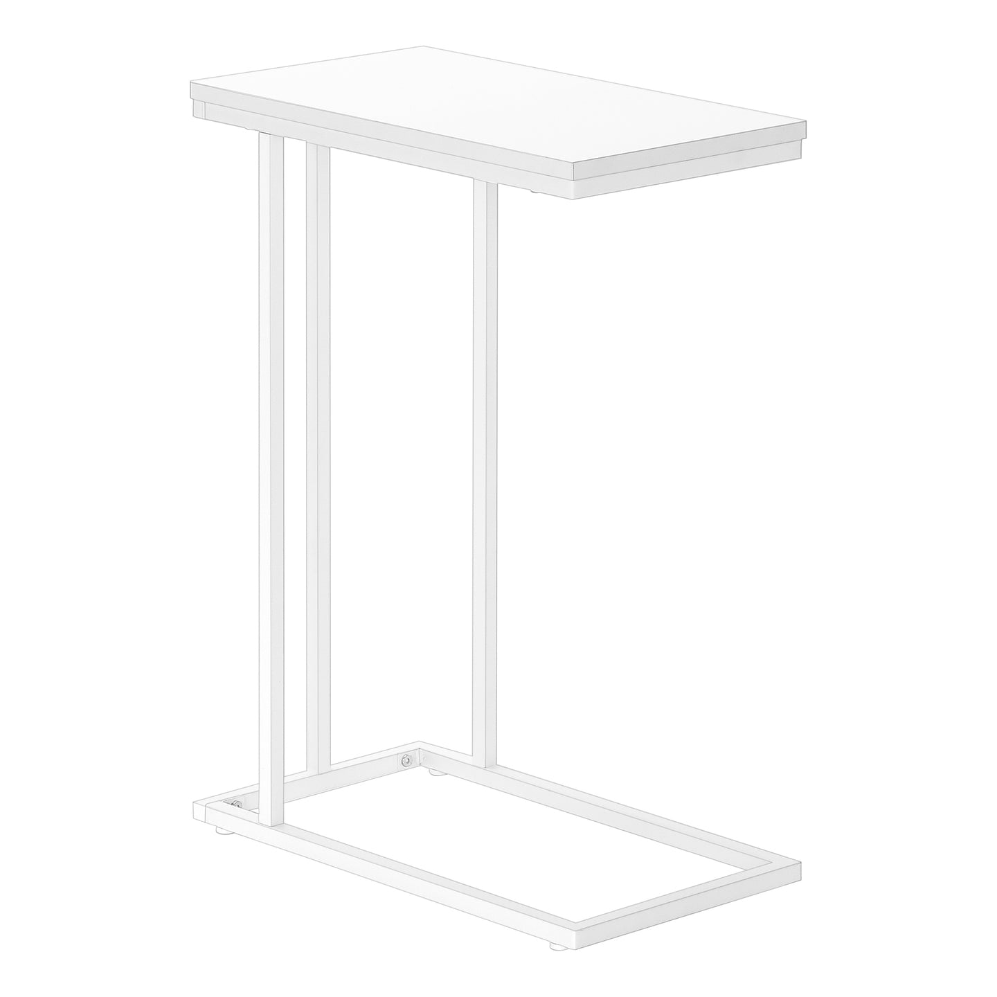 I 3468 Accent Table - 25"H /White / White Metal - Furniture Depot (7881116123384)