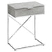 I 3471 Accent Table - 24"H / Grey Cement / Chrome Metal - Furniture Depot