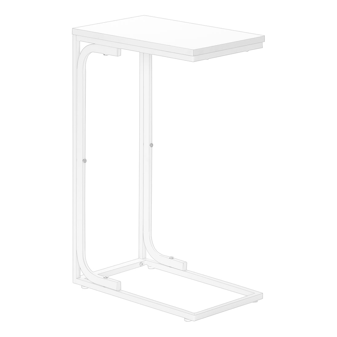 I 3478 Accent Table - 25"H /White / White Metal - Furniture Depot