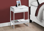 I 3480 Accent Table - 24"H / Glossy White / Chrome Metal - Furniture Depot (7881116418296)