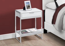 Load image into Gallery viewer, I 3480 Accent Table - 24&quot;H / Glossy White / Chrome Metal - Furniture Depot (7881116418296)