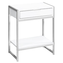 Load image into Gallery viewer, I 3480 Accent Table - 24&quot;H / Glossy White / Chrome Metal - Furniture Depot (7881116418296)