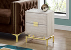 I 3493 Accent Table - 24"H / Beige Marble / Gold Metal - Furniture Depot
