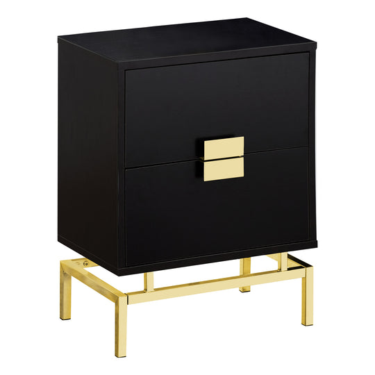 I 3496 Accent Table - 24"H / Espresso / Gold Metal - Furniture Depot (7881116680440)