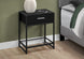 I 3502 Accent Table - 22"H / Black / Black Metal/ Tempered Glass - Furniture Depot (7881116778744)