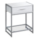 I 3503 Accent Table - 22"H / White/ Silver Metal/ Tempered Glass - Furniture Depot (7881116811512)