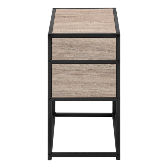 I 3507 Accent Table - 22"H / Dark Taupe / Black Metal - Furniture Depot (7881116942584)