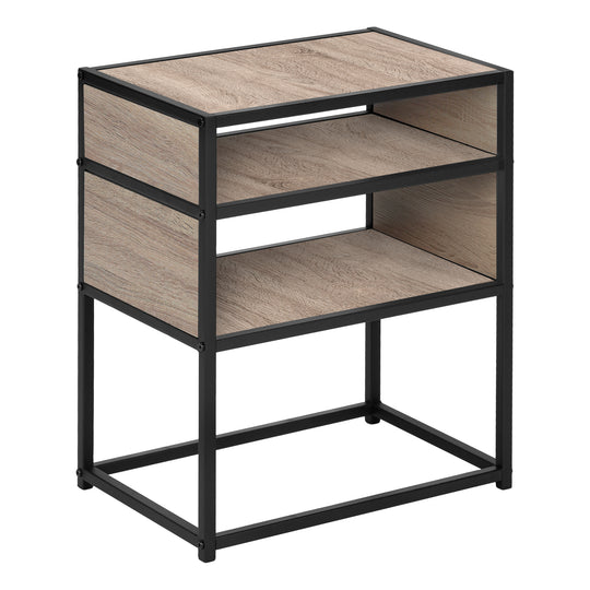 I 3507 Accent Table - 22"H / Dark Taupe / Black Metal - Furniture Depot (7881116942584)