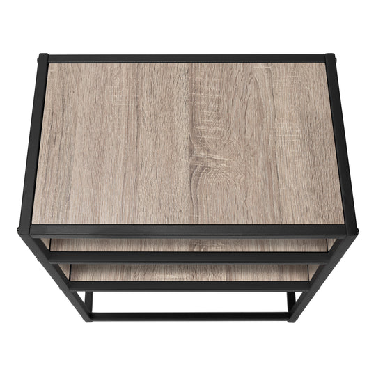 I 3507 Accent Table - 22"H / Dark Taupe / Black Metal - Furniture Depot (7881116942584)