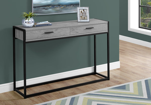 I 3510 Accent Table - 48"L / Grey / Black Metal Hall Console - Furniture Depot (7881117008120)