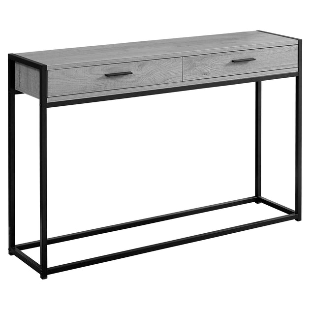 I 3510 Accent Table - 48"L / Grey / Black Metal Hall Console - Furniture Depot (7881117008120)