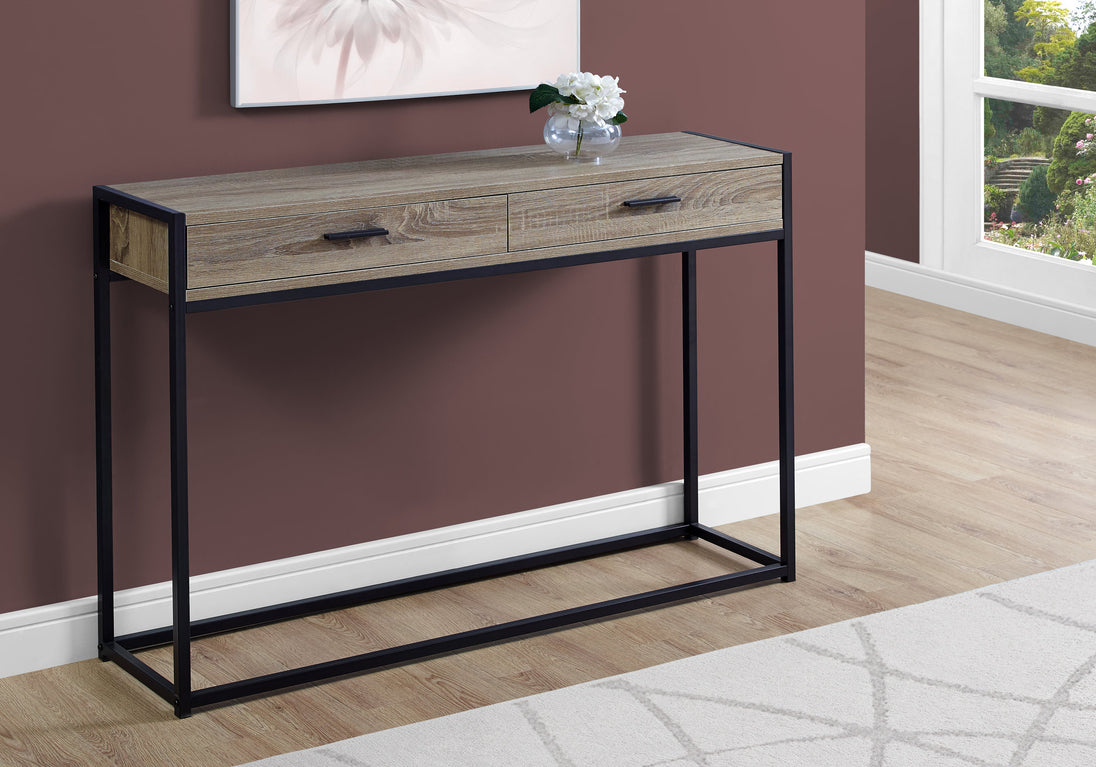 I 3511 Accent Table - 48"L / Dark Taupe / Black Hall Console - Furniture Depot (7881117040888)