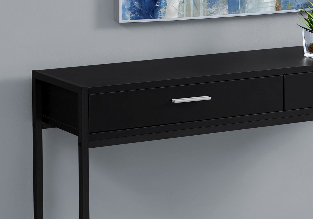 I 3512 Accent Table - 48"L / Black / Black Metal Hall Console - Furniture Depot (7881117106424)