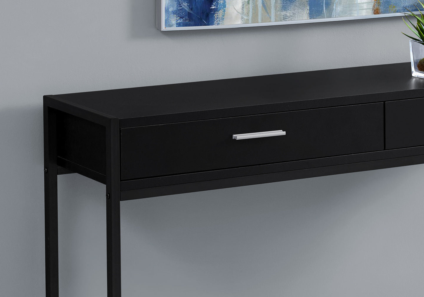 I 3512 Accent Table - 48"L / Black / Black Metal Hall Console - Furniture Depot (7881117106424)