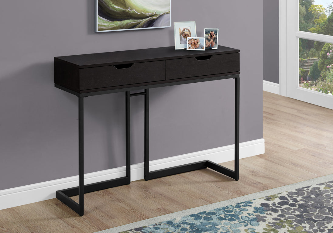 I 3517 Accent Table - 42"L / Espresso / Black Hall Console - Furniture Depot (7881117171960)