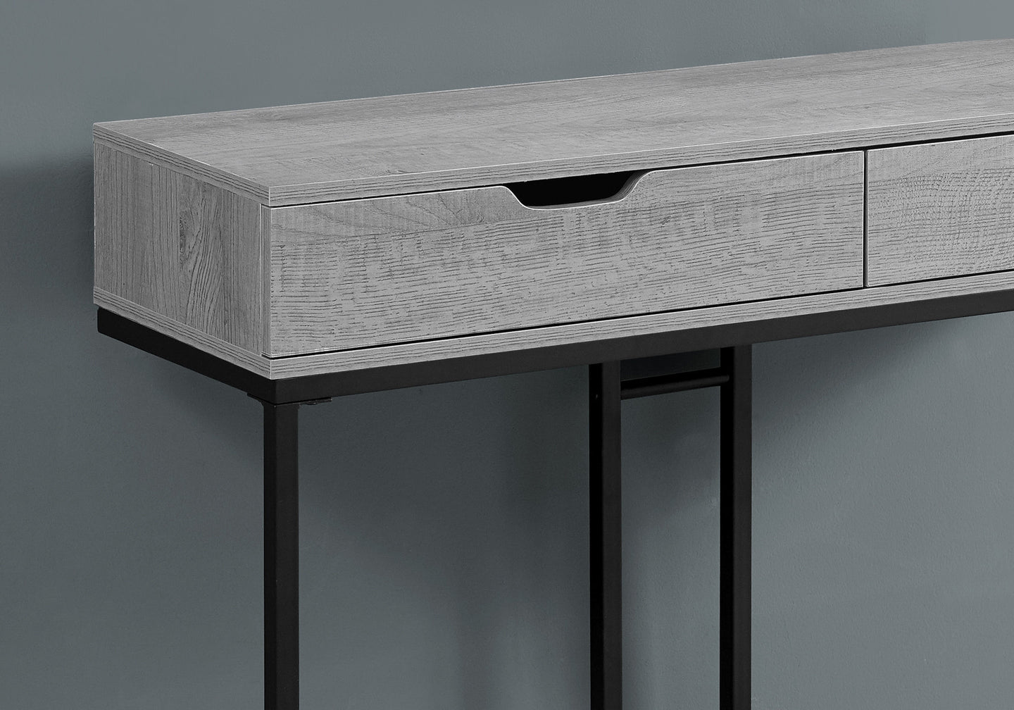 I 3519 Accent Table - 42"L / Grey/ Black Metal Hall Console - Furniture Depot (7881117237496)